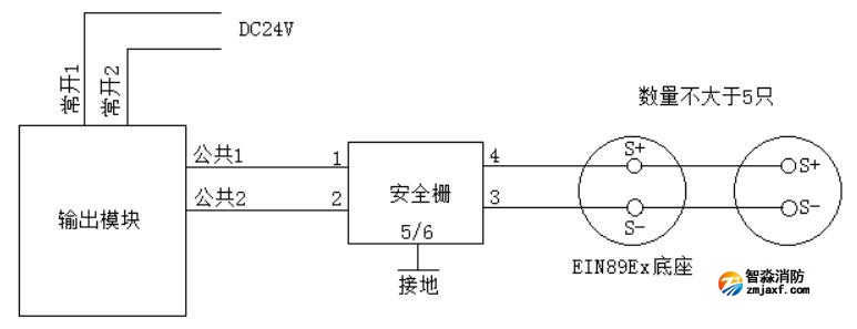 J-EIN87Ex防爆型火災(zāi)聲光警報(bào)器接線圖