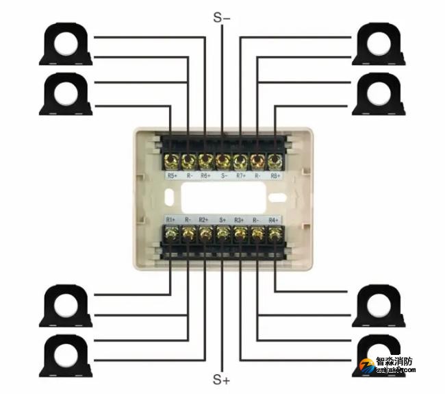 J-EI6714剩余電流式電氣火災(zāi)監(jiān)控探測器接線圖