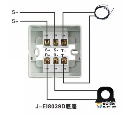 J-EI8733型組合式電氣火災(zāi)監(jiān)控探測器接線圖