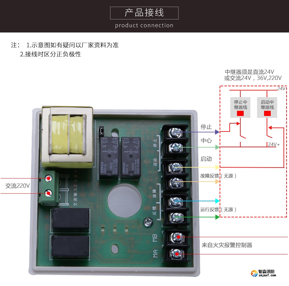 HJ-9506中繼模塊產(chǎn)品接線圖