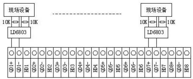 利達(dá)LD9203EN聯(lián)動(dòng)控制盤(pán)二線制接線