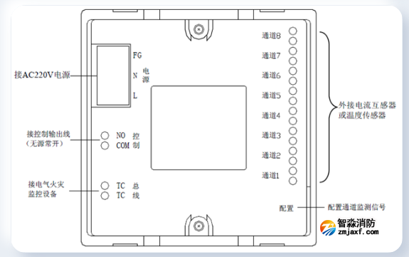 LDT9008EN組合式電氣火災(zāi)監(jiān)控探測(cè)器接線圖