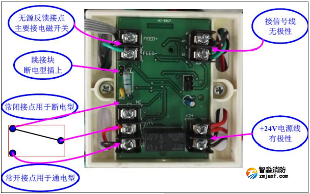 HJ-9507松江防火門模塊接線端子圖