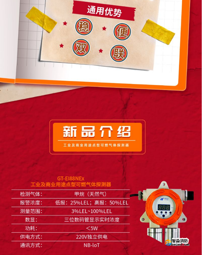 依愛工業(yè)及商業(yè)用途點(diǎn)型可燃?xì)怏w探測(cè)器新品介紹