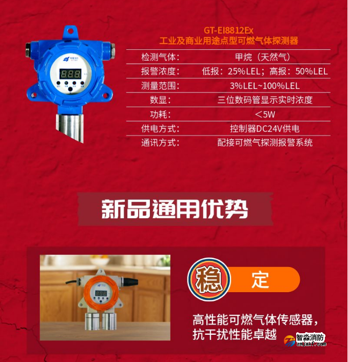 依愛工業(yè)及商業(yè)用途點(diǎn)型可燃?xì)怏w探測(cè)器優(yōu)勢(shì)