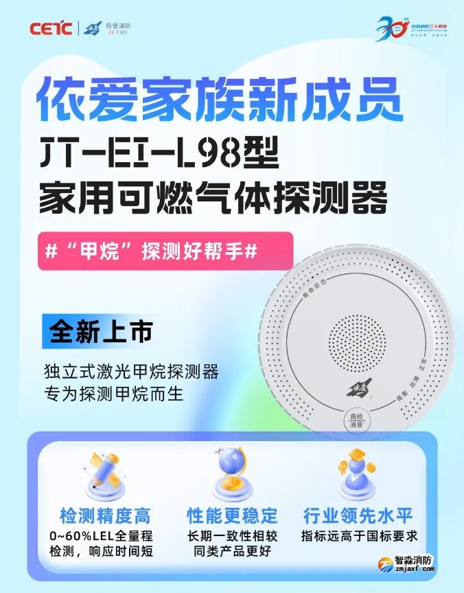 依愛消防JT-EI-L98型家用可燃氣體探測器新品上市